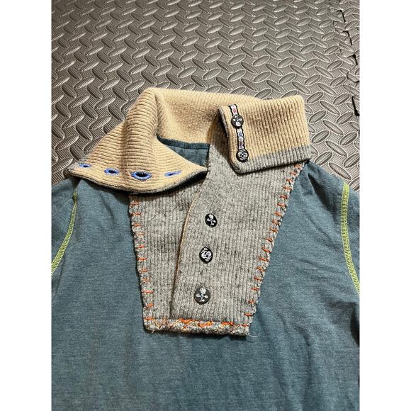 Free People Nordic Cozy Collar Sweater Women’s size Medium Y2K Style Button - Picture 2 of 9